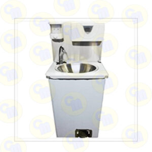 Lavamanos con dispensador de jabon y toallas en acero inoxidable